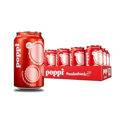 Poppi Prebiotic Soda, Sparkling Water & Fruit Juice, Classic Cola, 12 Oz, 12 Pack