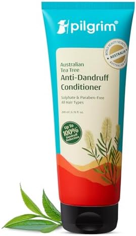 Pilgrim Australian Tea Tree Anti-Dandruff Unscented Conditioner For All Hair Type 200 millilitre | Smoothens Strands & Detangles Hair | Fights and Prevents Dandruff | For Men & Women