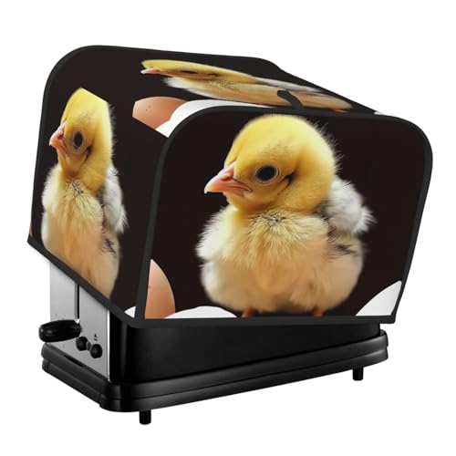 4 Slice Toaster Cover with Two Pockets for Storing knife Super Soft Appliance Covers Baby chicken Dust Cover for Kitchen Small Oven-Cover Kitchen Bread Machine Protector Covers