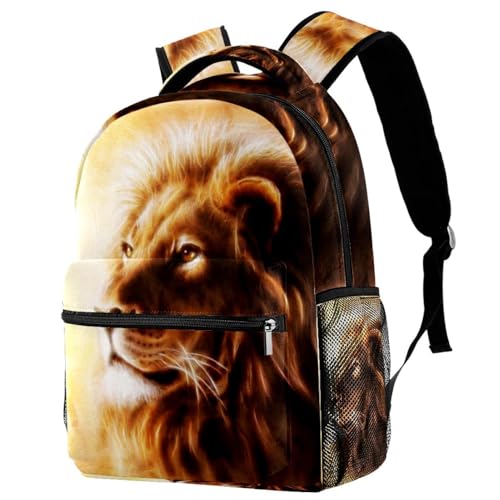 Sac à dos d'école lion majestueux idéal pour le lycée et les sorties