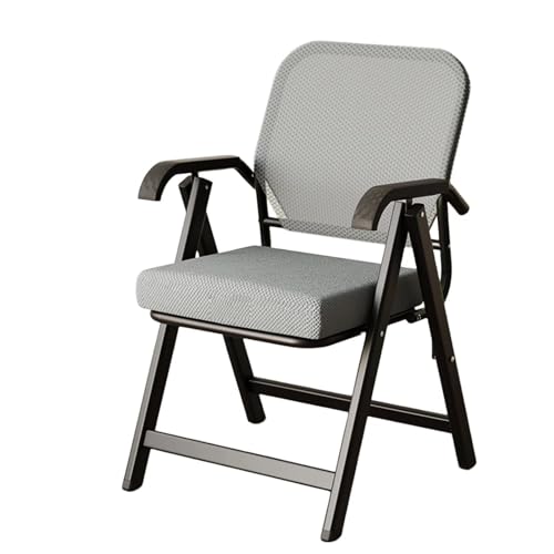 Krzesło składane z wysokim oparciem, ergonomiczne wyściełane krzesło biurowe z podparciem kręgosłupa, nośność 150 kg, idealne na spotkania, do domu i szachów