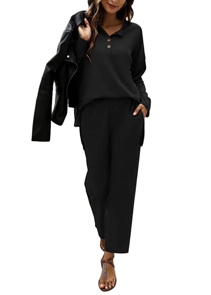 Ensemble de jogging femme 2 pièces avec pullover et sweatpants amples