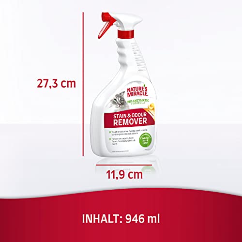 Nature’s Miracle Flecken- & Geruchsentferner Katze - Enzymreiniger für die einfache Beseitigung von Verschmutzungen, Geruchsneutralisierer mit Melonenduft, 946 ml