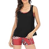 Zando Womens Swimsuits Athletic Swimsuit Tops Sporty Tankini Swimsuits for Women Tummy Control 3...