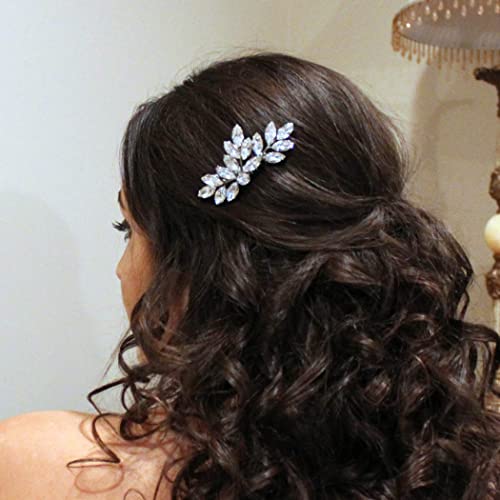Jeairts Rhinestone Hair Comb Bridal Hair Pieces Crystal Brides Headpiece Hair Jewelry Glitter Wedding Hair Accessories For Women And Girls(1-Silver) #TOP2