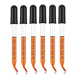 Pack of 6 Graduated 1ml, Glass Dropper with Black Suction Bulb, Medicine Eye Droppers 4' Curved Tip...