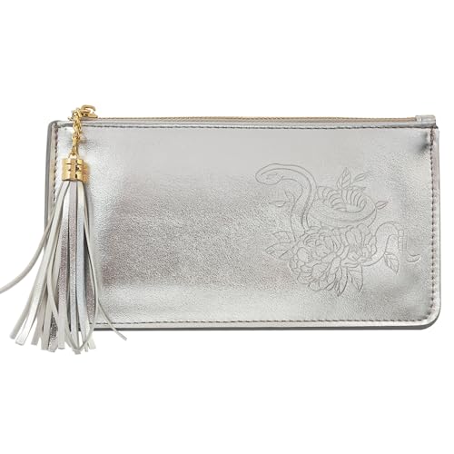Feng Shui Wealth Wallet Zodiac Snake Women Wallet Silver Money Bag
