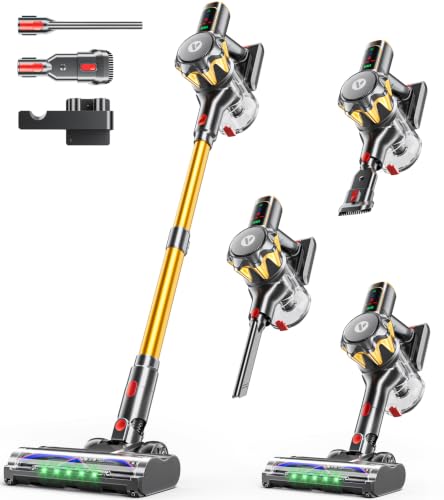 Valitip Cordless Vacuum Cleaner, 600W 50Kpa 65Mins Vacuum Cleaners for Home, Self-Standing Stick Vacuum Cordless with LED Display, Anti-Tangle, Lightweight Vacuum for Hardwood Floors, Carpet, Pet Hair