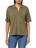 Lacoste Women's Relaxed Fit Fluid Piqué Polo Shirt, Olive, X-Large