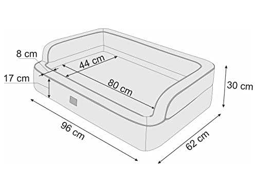 PillowPrim Hundebett, Möbel für Tiere, Katzenbett, Abnehmbar Bezug, Hundekorb, Hundekissen, Hundeliege, Schlafplätze, Hundesofa, Beige, XL: 96x62 cm