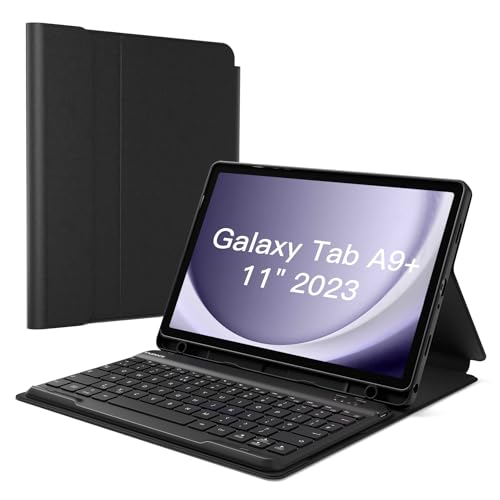 Inateck Case with Keyboard for Samsung Galaxy Tab A9+/A9 Plus 11-inch 2023 (SM-X210/X216/X218), Detachable Design, with Pencil Holder, N0028 Black