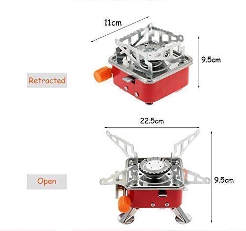 Image of Camping Gas Stove 2800W Portable Outdoor Stove | Ultra-Light Folding Picnic Cooking Gas Burner with Storage Bag | Stainless Steel Emergency & Trekking Stove
