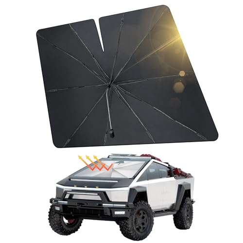 JOYTUTUS Windshield Sunshade Umbrella for Tesla Cybertruck, Automotive Interior Sun Protection...