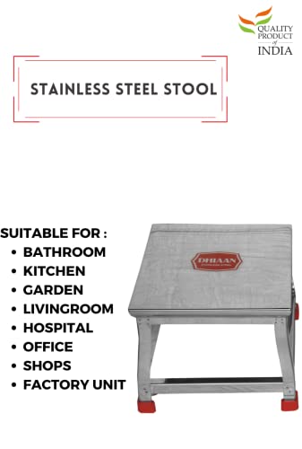 Image of Stainless Steel Bathroom Stool /Table 9 Inch Height