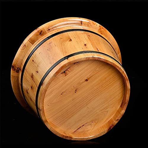 Barril de baño de pies de madera sólida con tapa y masaje miniatura 4