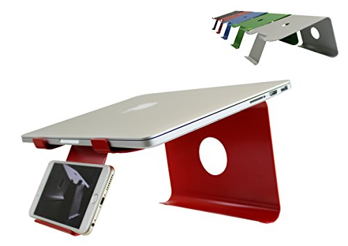 DiiZiGN The Best Laptop Stand with Phone Holder for Notebook, Computer, Table (Model-N, RED)