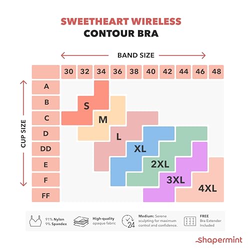 Shapermint Sweetheart Bras For Women – Wireless Push Up Bra With Support, Full Coverage Seamless Bralette – Comfortable Bras For Women No Underwire, Plus Size And Everyday T Shirt Bra - 3