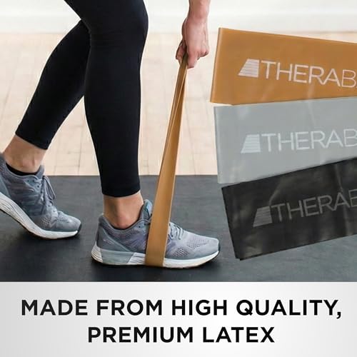 Image of THERABAND Resistance Band Loop Set, 12 inch Workout Bands for Strength Training, Stretching & Physical Therapy, Set of 3 Color-Coded Exercise Bands with Varying Resistance Levels, Portable & Durable