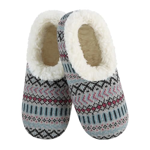 Image of Snoozies Nordic Sherpa-Lined Cozy Slipper Socks for Women Indoor, Womens Warm Slippers for Winter, Soft Slippers for Women