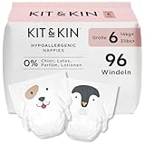 Kit & Kin Premium Windeln Größe 6 (14+ kg) 96 Stück, Pflanzliche & Hypoallergene Babywindeln, Zuverlässiger Auslaufschutz, Vegan & Tierversuchsfrei