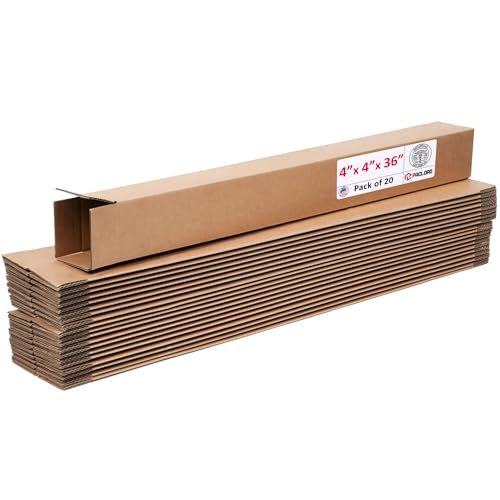 Image of Tall Cardboard Boxes 4 inchL x 4 inchW x 36 inchH (Pack of 20) - USA-Made Packing Boxes for Moving, Shipping, or Storage - USPS, UPS, FedEx Approved - Professional Packing Supplies for Moving | USA-Made Packing Boxes for Moving, Shipping, or Storage - USPS, UPS, FedEx Approved - Professional Packing Supplies