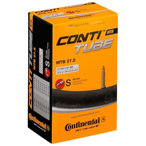 Image of Continental Unisex's 42mm MTB Presta Valve Inner TubeBlack, 27.5 x 1.75 2.5Inch/42 mm