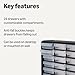 Amazon Basics 24-Drawer Plastic Storage Organizer with Dividers for Office/Craft/Tools, Wall Mountable, Sturdy, 6.3 x 21.3 x 15.8 inch, Black