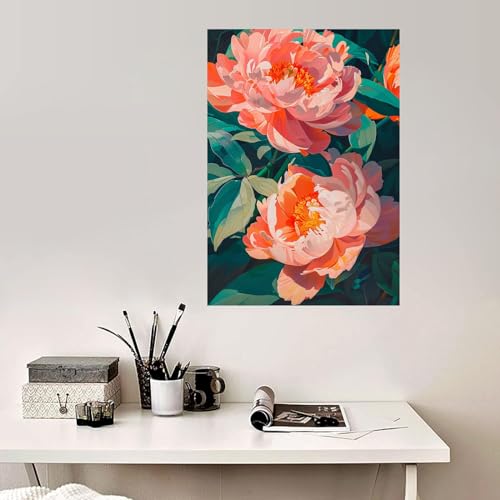 Impression sur toile moderne grand format fleur WODJEM encadré - 2