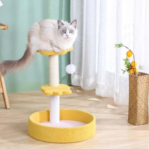 KOKUMONキャットタワー ネコつかみ柱 サイザル麻 猫タワー 猫 爪研ぎ ミニタイプ 爪磨き 猫の遊び場 やすい 頑丈 安全 展望台 据え置き 多頭飼い 爪とぎ 麻紐 ストレス解消 ネコの遊園地 安定性 頑丈耐久 天然サイザル おしゃれ 省スペース 運