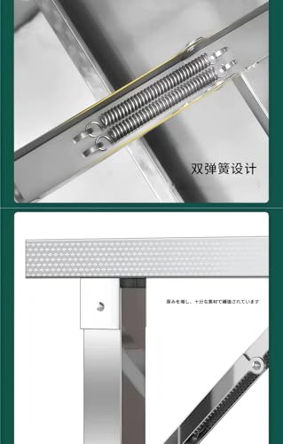 【Hongjiwa】折りたたみテーブル ステンレス製 正方形 80×80×72cm コンパクト収納 業務用 アウトドア 組立不要 (HJW_折りたたみテーブル_55cm脚高,厚めで幅70長さ70、取り付け不要) [5]