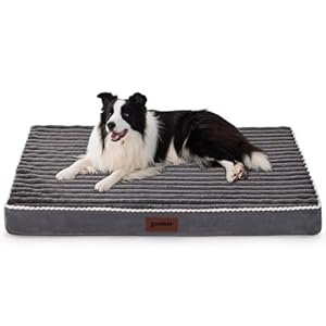 ZOMISIA XL Dog Crate Bed for Extra Large Dogs – Waterproof Puppy Bed for 42 Inch Kennel with Removable Washable Corduroy Cover, Orthopedic Support with Egg Crate Foam Filling, Grey