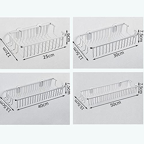 Estante de baño blanco de aluminio de 50cm sin taladro 3