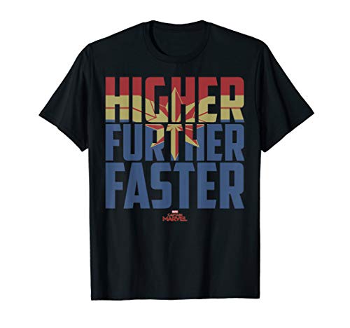 Captain Marvel Movie Higher Further Faster Graphic T-Shirt T-Shirt