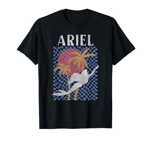 T-shirt Ariel vintage à silhouette contrastée et motif damier de collection
