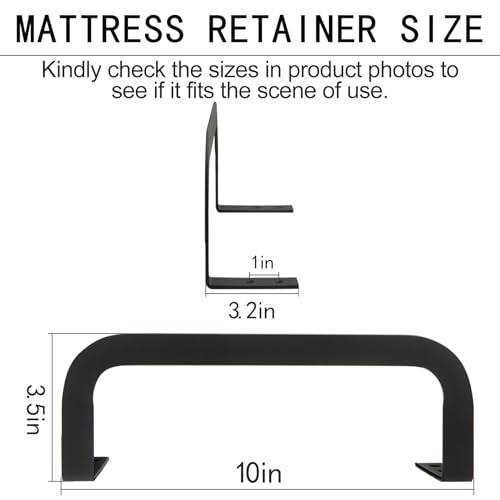 KOXHERO Mattress Retainer Bar Bracket Holder 4Pcs - Keeps Mattress from Sliding on Platform, Adjustable & RV Beds