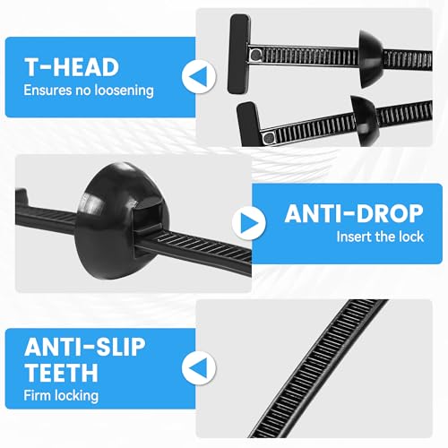 100 Pcs Nylon Universal Cable Tie Buckle - New Multifunctional Nylon Zip Ties With Pin & Button Design Plastic Cable Ties Tool Fasteners Car Body UV Resistant Zipties for Car Daily Repair Bumper Clips