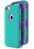 ExosArmor Defender PRO Heavy-Duty Case for Apple iPhone 6 (Includes Belt Clip Holster) Hybrid Dual Layer Shock-Absorption with Screen Guard Full Body Protective Cover (Teal/purple)