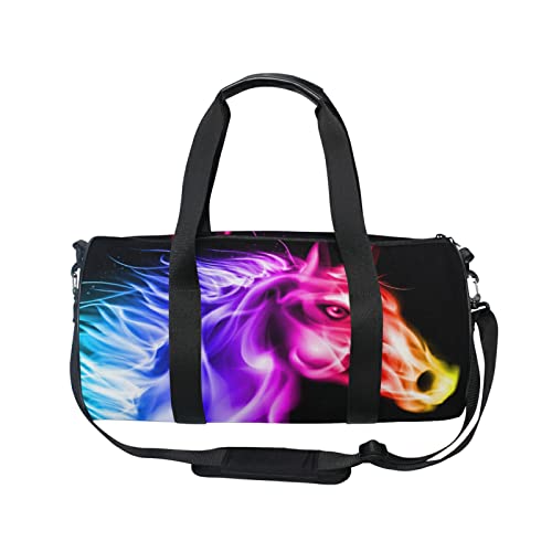 Fire Horse Duffel Bag,Canvas Travel Bag for Gym Sports and Overnight2