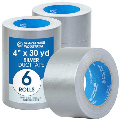 4" X 30 yd Silver Water-Resistant Tape - 6 Wide Duct Tape Rolls