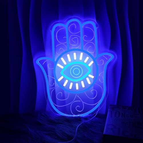 Evil Eye Neon Light - Hamsa Handheld LED Light, Evil