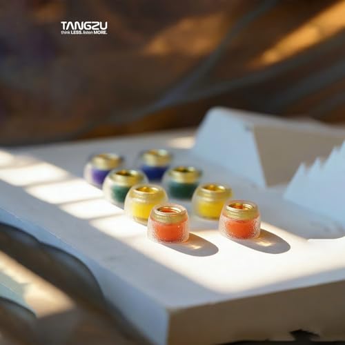 Image of TANGZU Tang Sancai Noble Earbud Tips, Brass IEM Ear Plugs, Replaceable Liquid Silicone Medical Grade Hypoallergic Wide Bore Eartips, Optional XS /S /M /L Size for in Ear Earphones (L- 1 Pair)