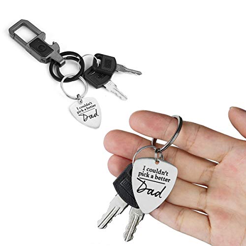 Father’s Day Gifts Dad Gifts Personalized Keychain For Stepfather I Couldn't Pick A Better Dad Guitar Pick Gift From Wife Daughter Son Birthday Gift For Men #TOP4