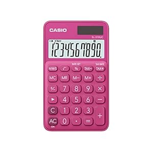 CASIO Calculator SL-310UC, 10-cijferig, trendy kleuren, belastingberekening, duizenden onderverdeling, zonne-/batterijvoeding
