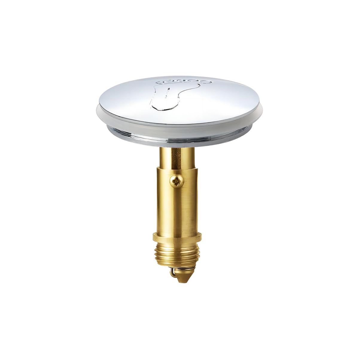 Qrity Push Pop-Up Click Clack Plug Stopper (43mm), Bathroom Sink Drain Plug, Brass Pop-Up Stopper for hole Diameter 43mm