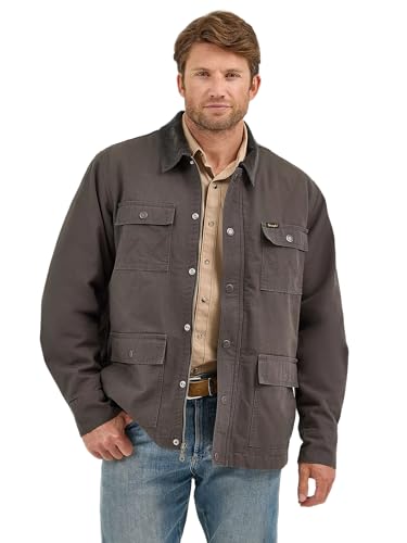 Wrangler Men's Western Lined Zip Barn Coat Brown XXL