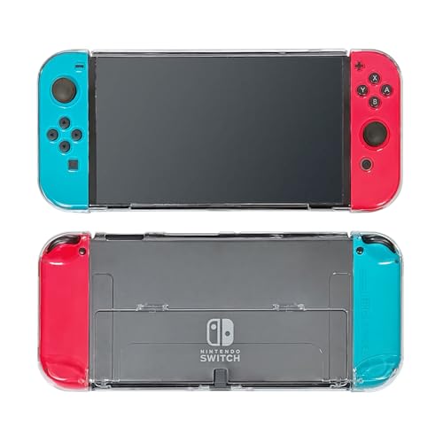 Ryo YXL Switch 有機EL 対応 保護 ケース Joy-Con カバー 分離式 3点セット スイッチ 有機ELモデル 用 保護 カバー 装着簡単 PC製 ハード 耐衝撃 switch有機EL スイッチ有機ELモデル 対応 ケース クリア