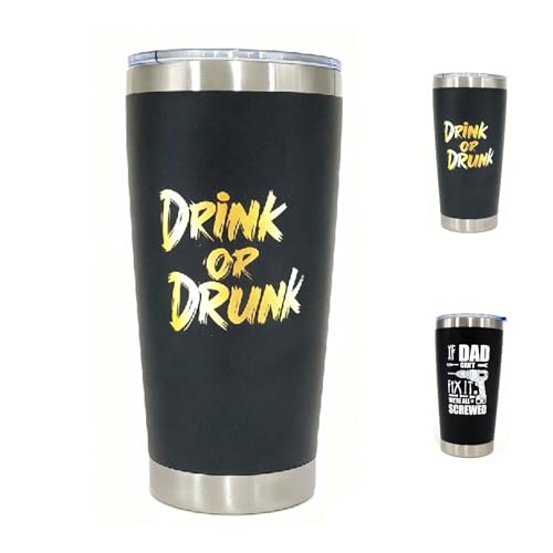 HJOCMLE Travel Coffee Tumbler 20OZ Stainless Steel Tumbler with Magnetic Slider Lid Funny“Drink”Travel Mug Insulated Cup as Men Birthday Gifts for Outdoor&Indoor - image 1