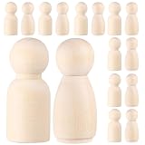 ibasenice 60 Piezas De Muñecas De Clavija De Madera Sin Terminar Personas De Clavija Cuerpos De Muñecas En Blanco Figuras De Madera Muñeca De Clavija Decorativa Personas para Navidad Arte