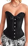 Burlesque Steampunk Satin Dessous Taillenmieder Clubwear Korsett Top