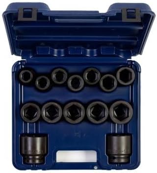 Wright Tool 610-MC 3/4" Drive SAE 6-Point Standard Impact Socket Set, 14-Piece, Sizes 3/4″–1-5/8″ | Blow Mold Case Made in USA